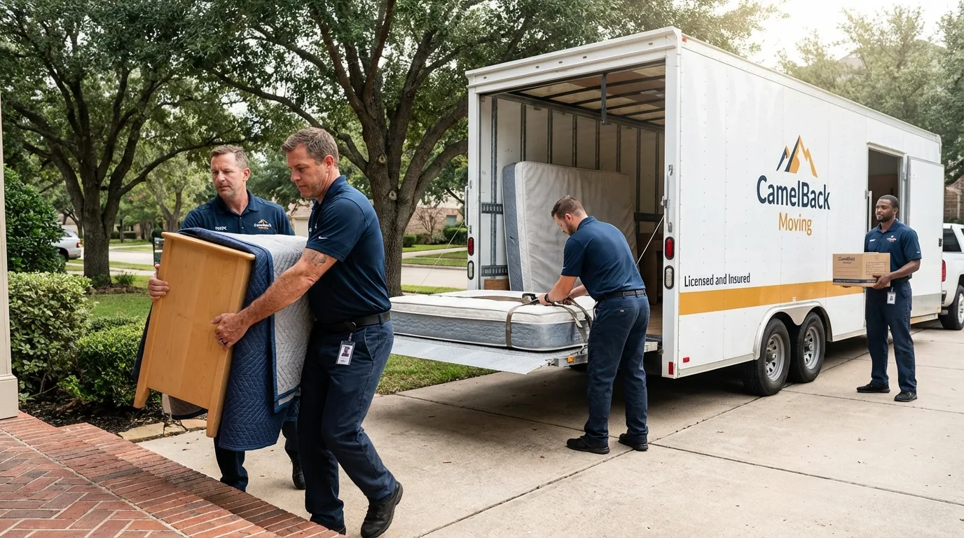 Crew loading residential truck for cross-state move from Sharpsburg, NC