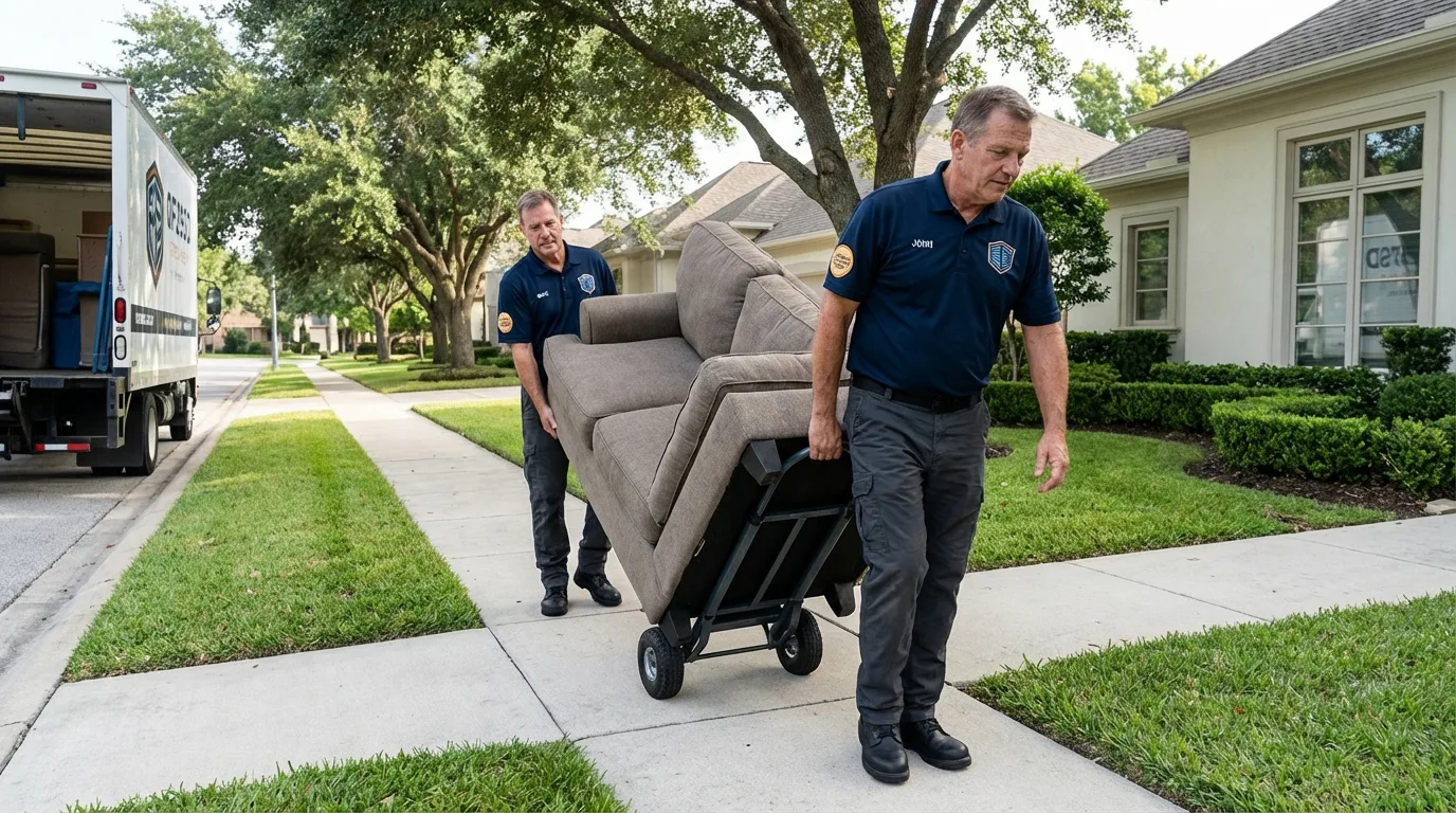 Local residential moving crew loading furniture in Sharpsburg, NC