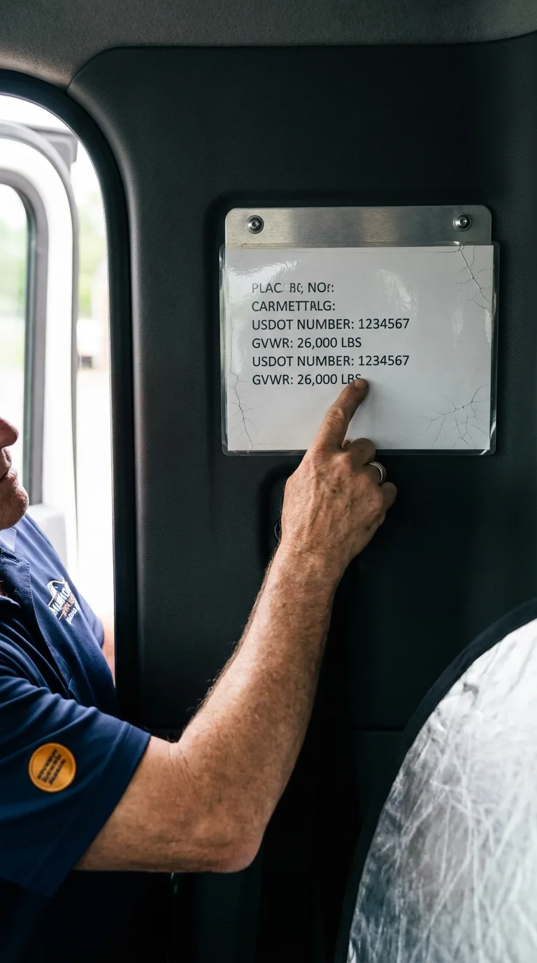 USDOT licensing placard verification in Sharpsburg